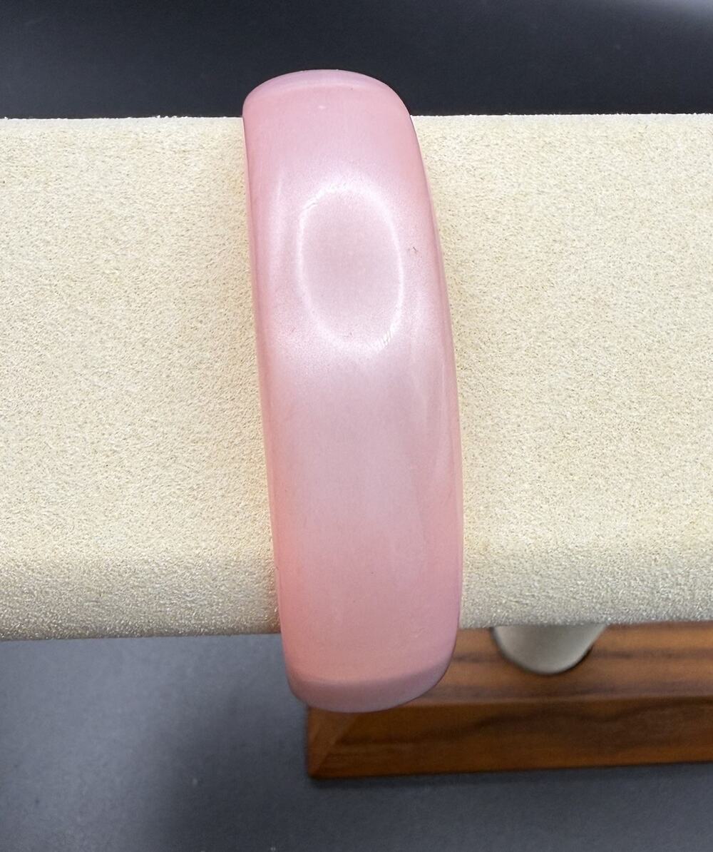 Vintage Pink Moonglow Lucite Bangle Bracelet 8”